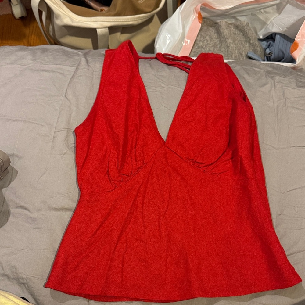 Abercrombie and Fitch Red Sleeveless Top
